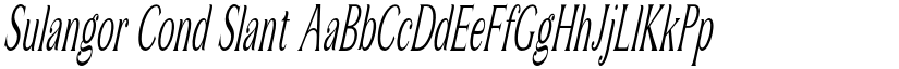 Sulangor Cond Slant font