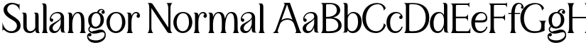 Sulangor Normal font