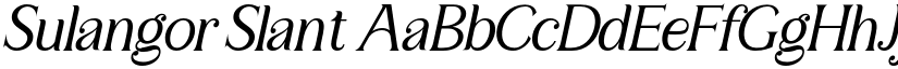 Sulangor Slant font