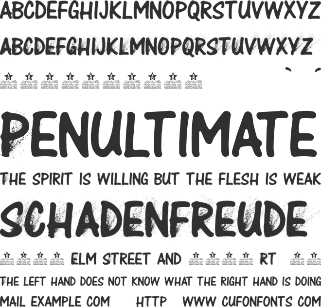 THE CURE Personal Use font preview