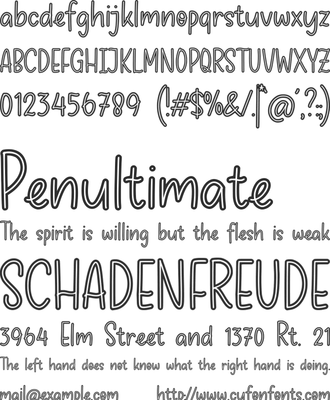 Chocobelly font preview