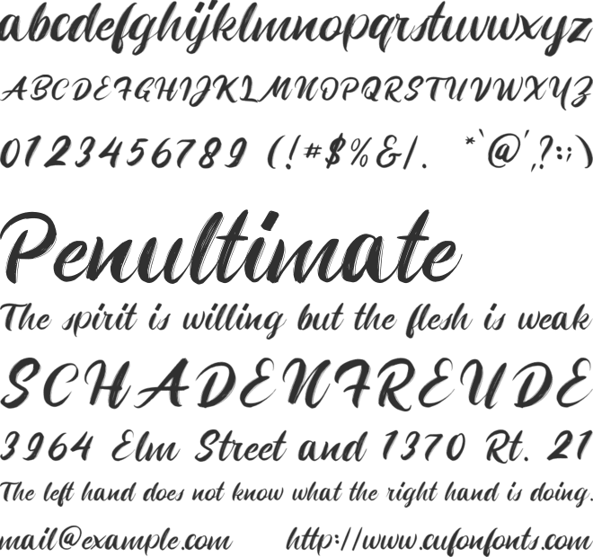 Montiran font preview