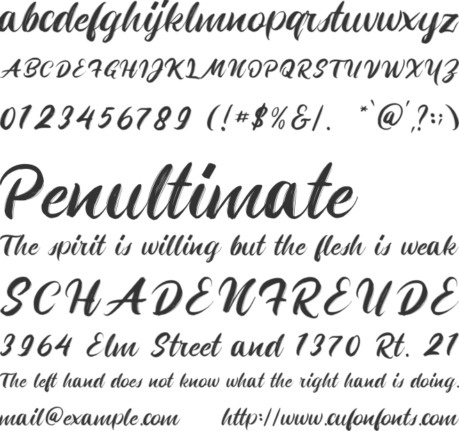Montiran font preview