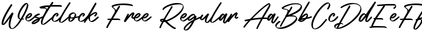 Westclock Free Regular font
