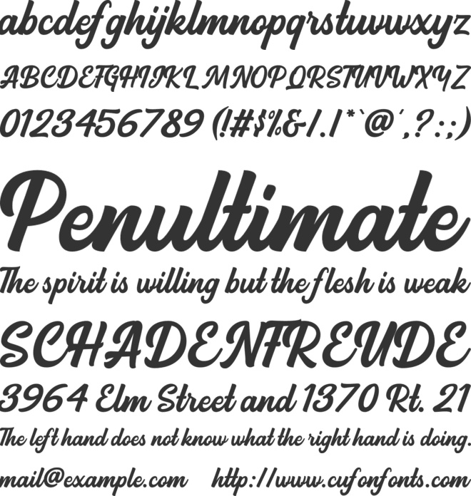 Backstone font preview