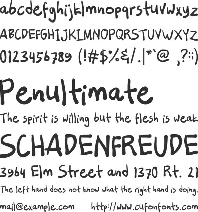 Specialisation font preview