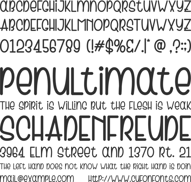 Cutie Baby font preview