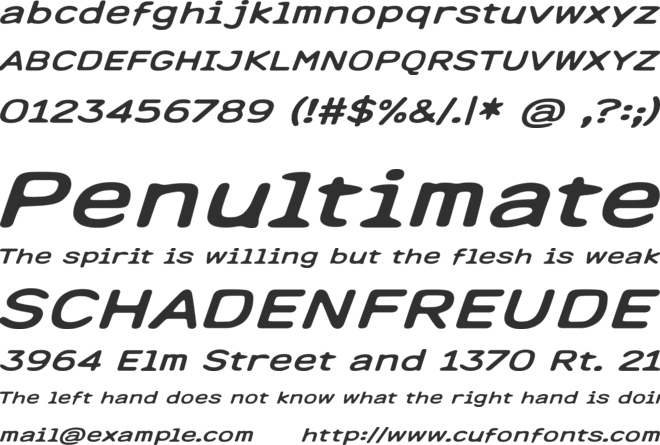 Lingnerallee 12345 font preview