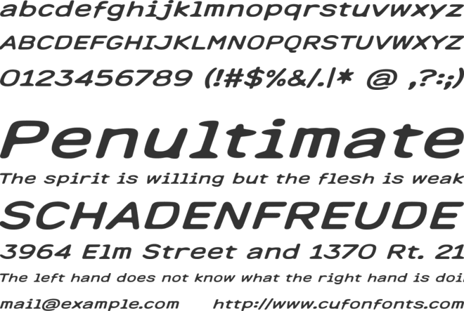 Lingnerallee 12345 font preview