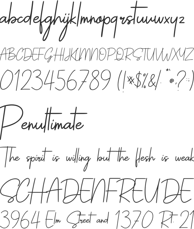 Sallyna Cattalya font preview