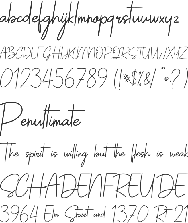Sallyna Cattalya font preview