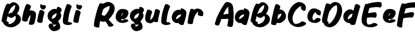 Bhigli Regular font