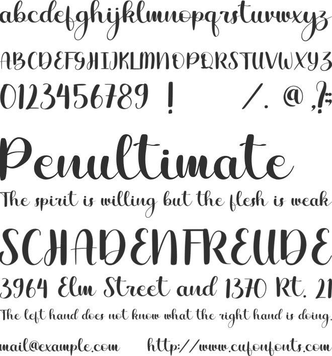 Jambul font preview