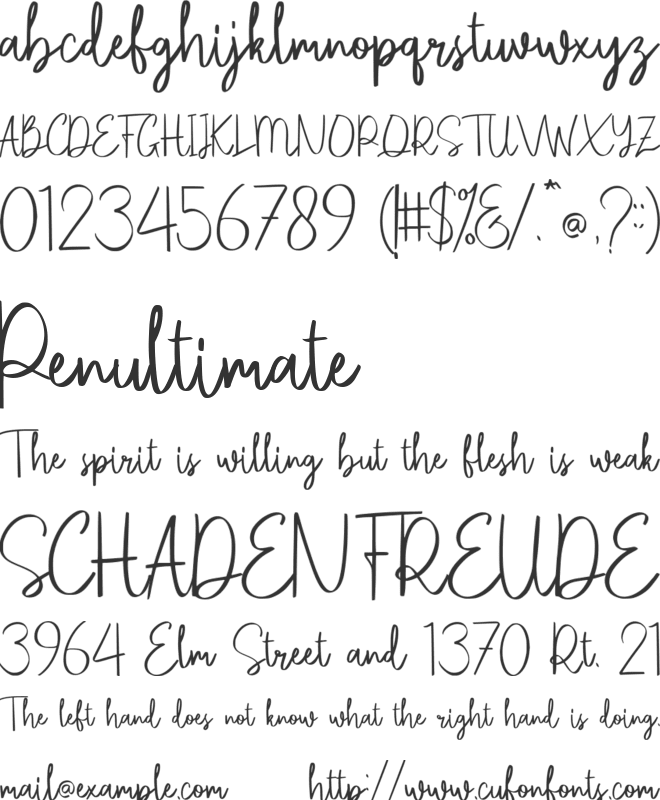 Camedyan font preview