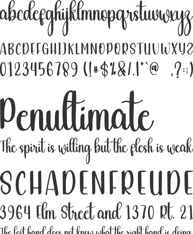 Middlelove font preview