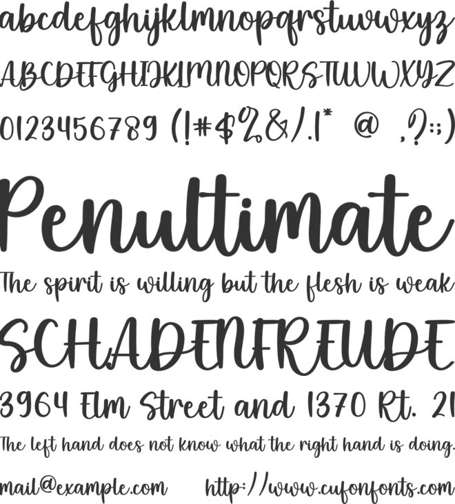 Lovely White font preview