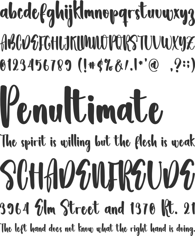 Buggies font preview