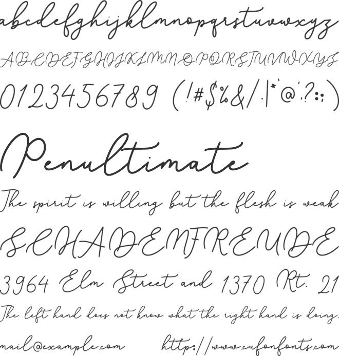 love in lose font preview