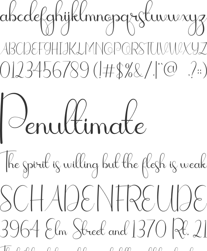 Elatina font preview