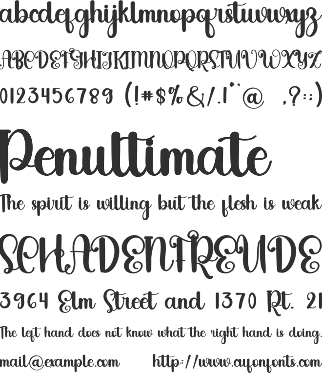 Cinematic font preview