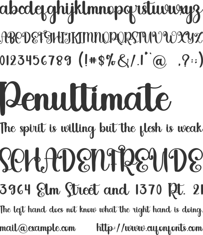 Cinematic font preview