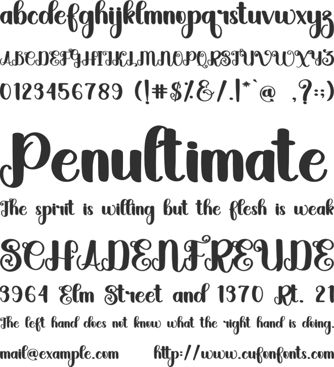Marriage font preview