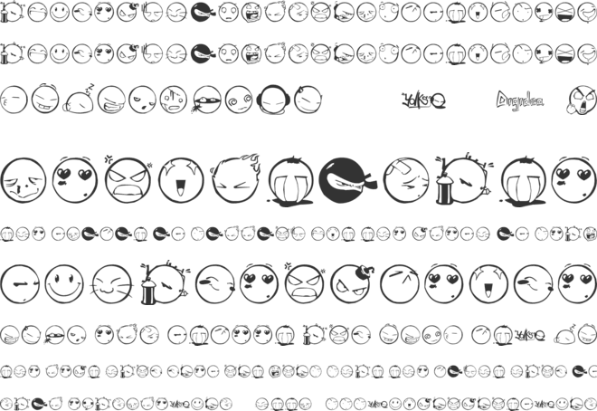 DIST Yolks Emoticons font preview
