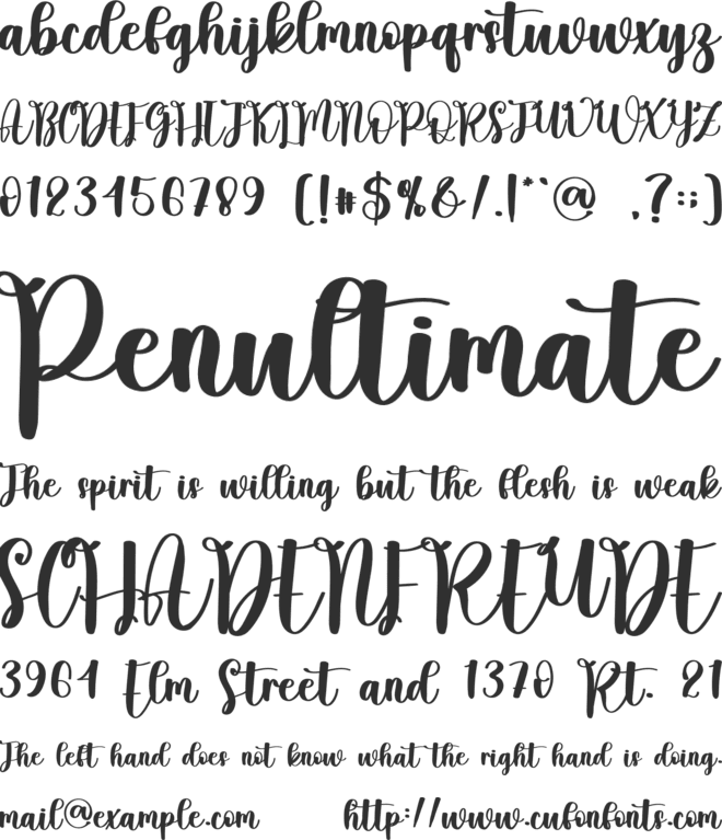Glathly font preview