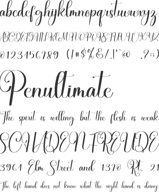 Lavender font preview