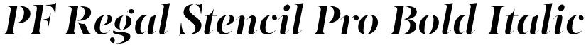 PF Regal Stencil Pro Bold Italic font