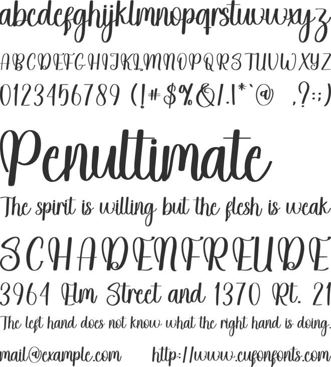 Lettering font preview