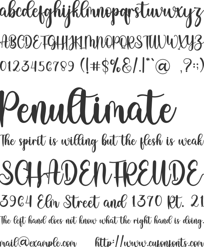 Snowhite font preview