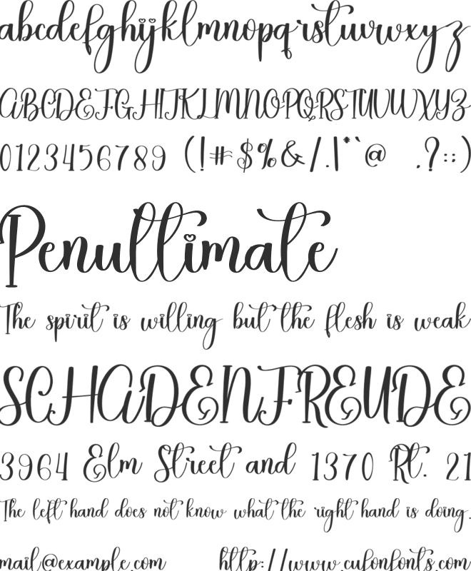 Backlove font preview