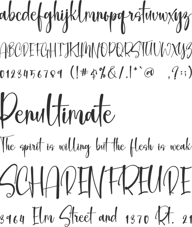 Jastine font preview