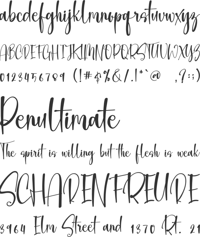 Jastine font preview