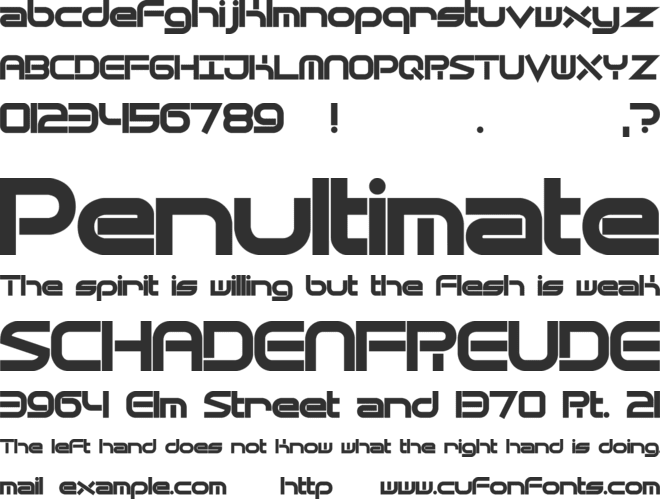 Quantum Flat BRK font preview
