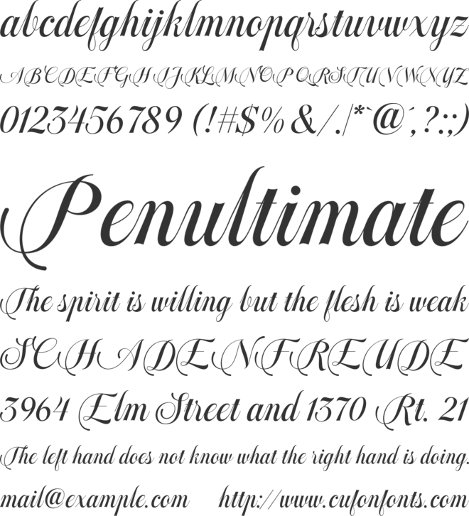 Million Harmony font preview