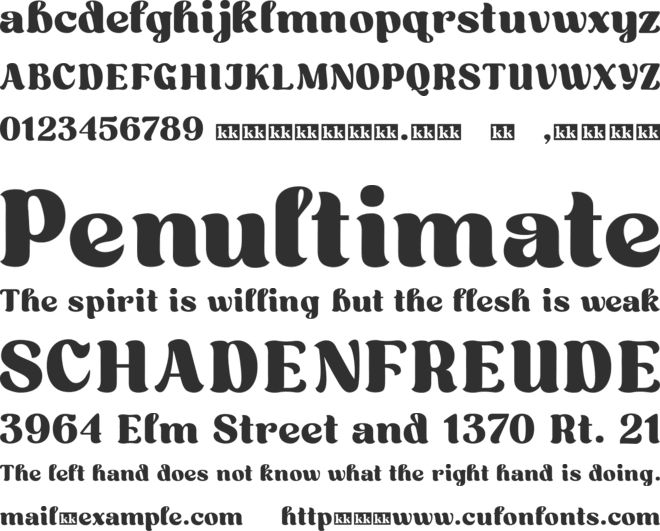 Aveghia font preview