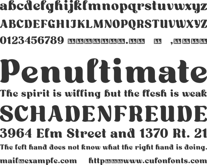 Aveghia font preview