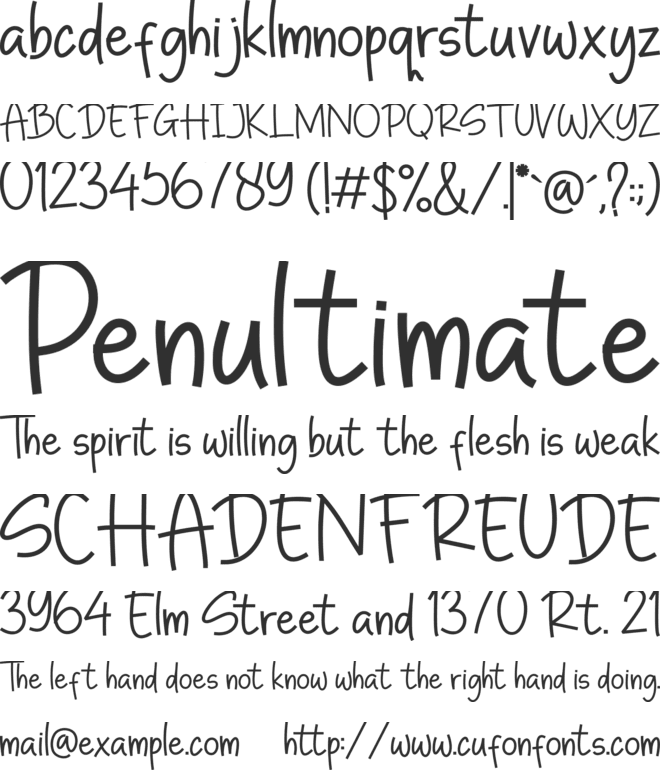 Scarcely font preview