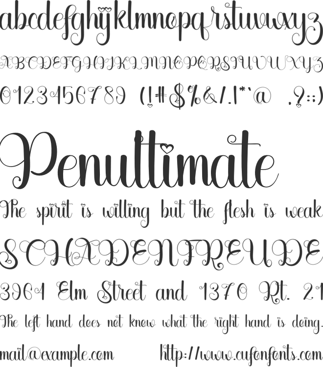 Hey You font preview
