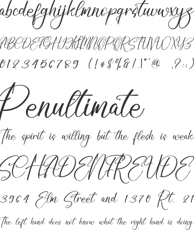 Settings font preview