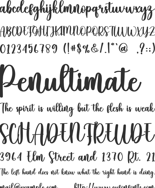Slims font preview