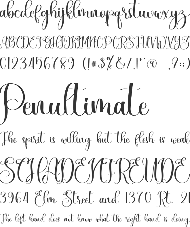 Miyhela font preview