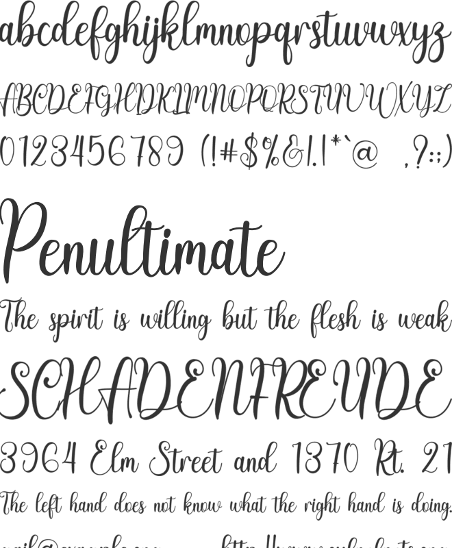 Handbooks font preview