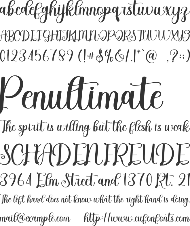 Quarter font preview