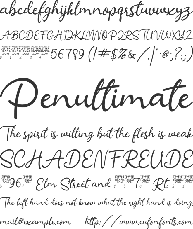 Angelina Malika font preview