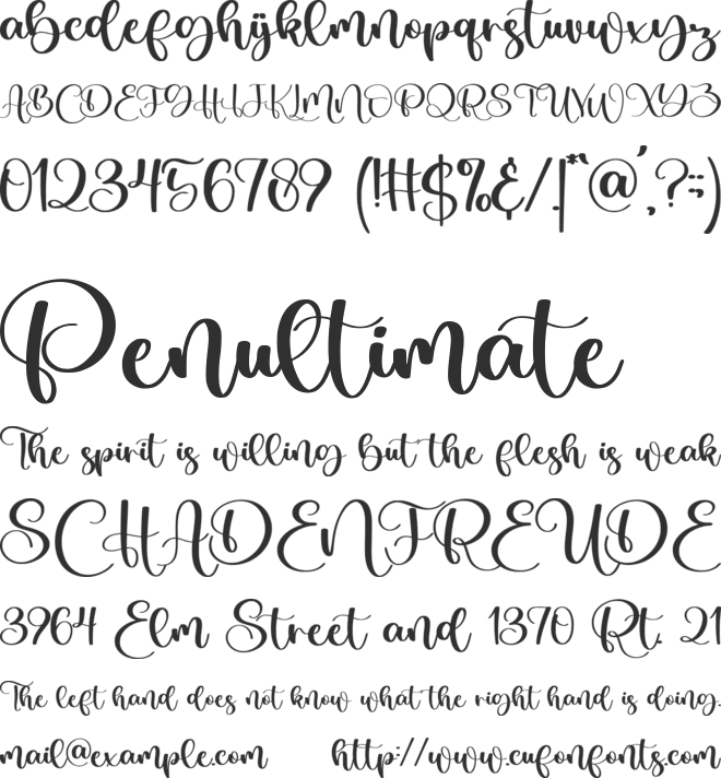 Blushmine font preview