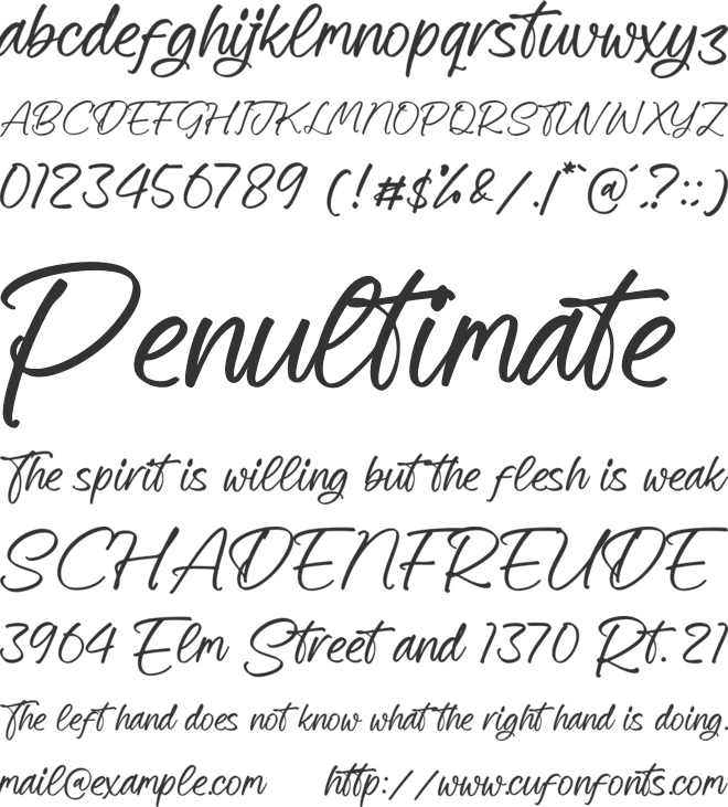 Gabstely font preview