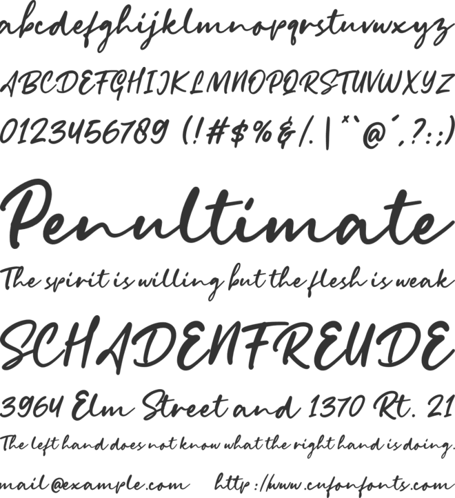 Still Night font preview